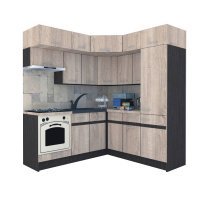 Bucatarie de Colt BIG GENA NEW ST. 190-200, Stejar Sonoma